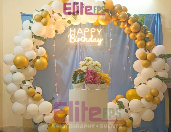 Gold -White  Balloon Ring Theme